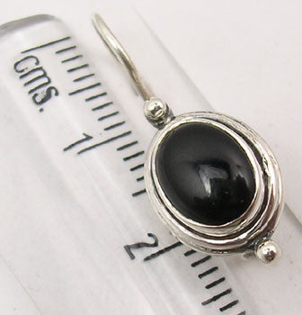Cercei Argint 925 cu Onix Negru, 2.5 cm lungime