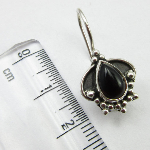 Cercei Argint 925 cu Onix Negru 2.5 cm lungime