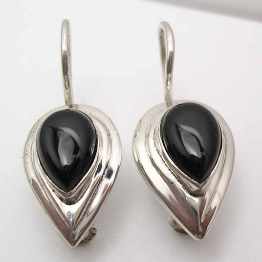 Cercei Argint 925 cu Onix Negru, 2.5 cm lungime