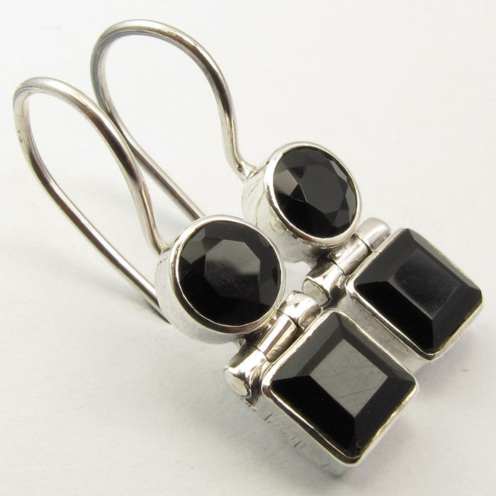 Cercei Argint 925 cu Onix Negru 2,5 cm lungime