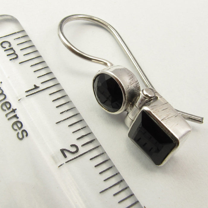 Cercei Argint 925 cu Onix Negru 2,5 cm lungime