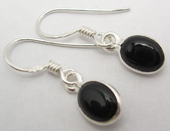 Cercei Argint 925 cu Onix Negru, 2.6 cm lungime