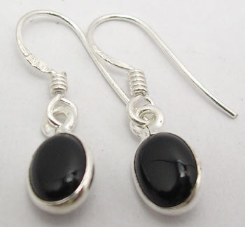Cercei Argint 925 cu Onix Negru, 2.6 cm lungime