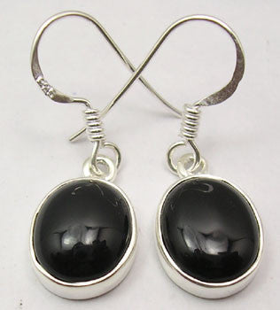 Cercei Argint 925 cu Onix Negru, 2.8 cm lungime