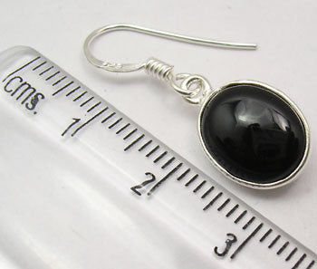 Cercei Argint 925 cu Onix Negru, 2.8 cm lungime