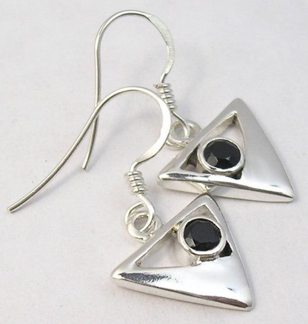 Cercei Argint 925 cu Onix Negru, 2,9 cm lungime