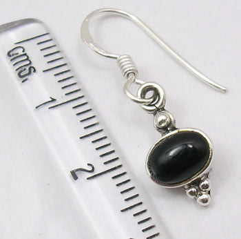 Cercei Argint 925 cu Onix Negru, 2.9 cm lungime