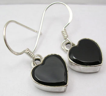 Cercei Argint 925 cu Onix Negru, 2.9 cm lungime