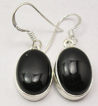 Cercei Argint 925 cu Onix Negru 3.1 cm lungime