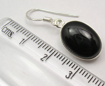 Cercei Argint 925 cu Onix Negru 3.1 cm lungime