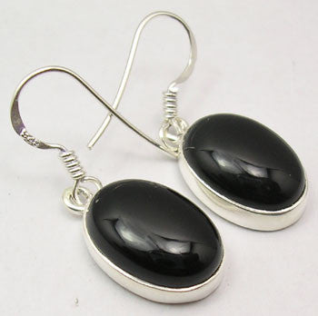 Cercei Argint 925 cu Onix Negru 3.1 cm lungime