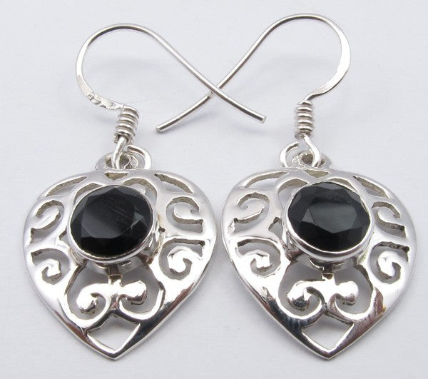 Cercei Argint 925 cu Onix Negru 3.2 cm lungime