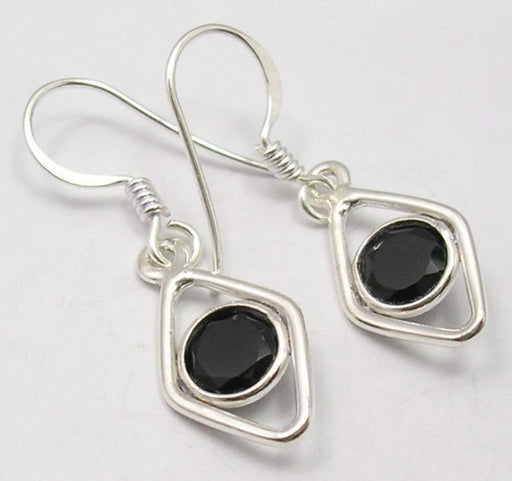 Cercei Argint 925 cu Onix Negru, 3.2 cm lungime