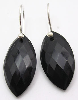 Cercei Argint 925 cu Onix Negru, 3.2 cm lungime