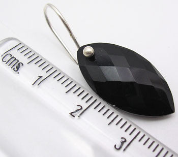 Cercei Argint 925 cu Onix Negru, 3.2 cm lungime