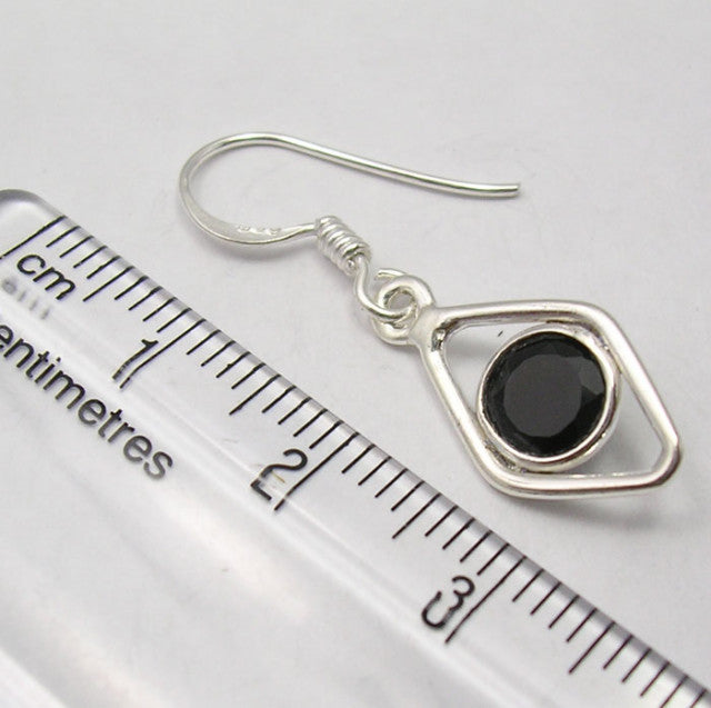 Cercei Argint 925 cu Onix Negru, 3.2 cm lungime