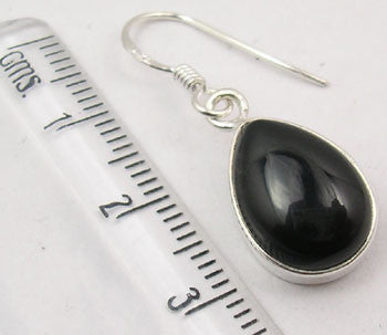 Cercei Argint 925 cu Onix negru, 3.3 cm lungime