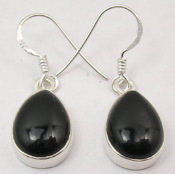 Cercei Argint 925 cu Onix negru, 3.3 cm lungime