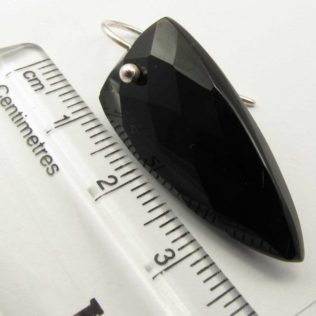 Cercei Argint 925 cu Onix Negru, 3.7 cm lungime