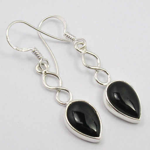 Cercei Argint 925 cu Onix Negru, 4.1 cm lungime