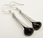 Cercei Argint 925 cu Onix Negru 4,2 cm lungime