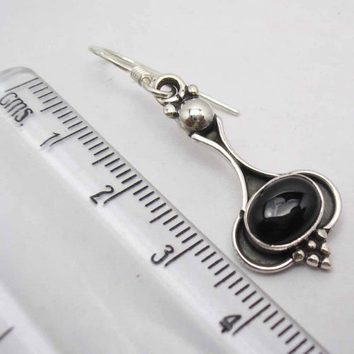 Cercei Argint 925 cu Onix Negru, 4.2 cm lungime