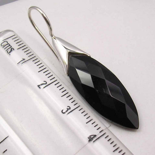 Cercei Argint 925 cu Onix Negru, 4.4 cm lungime