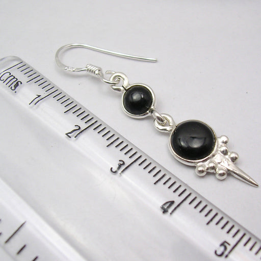 Cercei Argint 925 cu Onix Negru 4.4 cm lungime