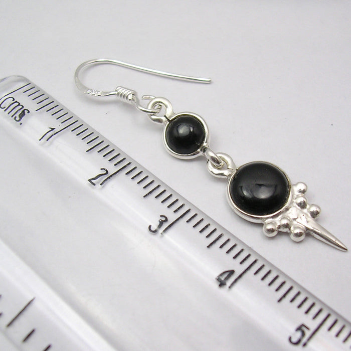 Cercei Argint 925 cu Onix Negru 4.4 cm lungime