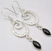 Cercei Argint 925 cu Onix Negru, 5.3 cm lungime