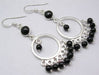 Cercei Argint 925 cu Onix Negru, 5.5 cm lungime