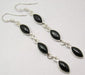 Cercei Argint 925 cu Onix Negru, 6.6 cm lungime