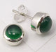 Cercei Argint 925 cu Onix Verde, 0.8 cm lungime