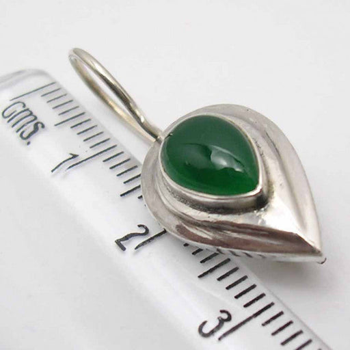 Cercei Argint 925 cu Onix Verde, 2.5 cm lungime