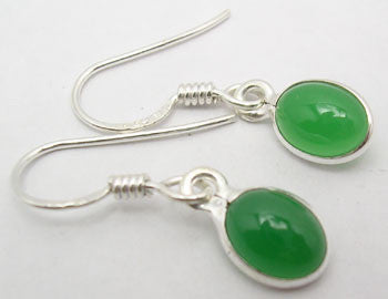 Cercei Argint 925 cu Onix Verde, 2,6 cm lungime
