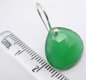 Cercei Argint 925 cu Onix Verde, 2.6 cm lungime