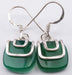 Cercei Argint 925 cu Onix Verde, 2.8 cm lungime