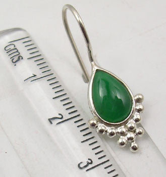 Cercei Argint 925 cu Onix Verde, 2.8 cm lungime