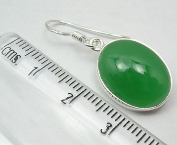 Cercei Argint 925 cu Onix Verde 3.1 cm lungime