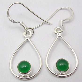 Cercei Argint 925 cu Onix Verde , 3.5 cm lungime