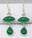 Cercei Argint 925 cu Onix Verde, 3.8 cm lungime