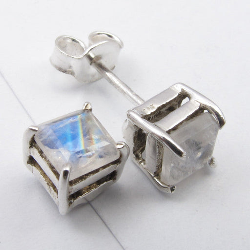 Cercei Argint 925 cu Piatra Lunii, 0.5 cm lungime