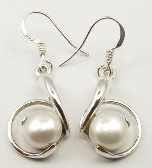 Cercei Argint 925 cu Perla FreshWater 3.6 cm lungime