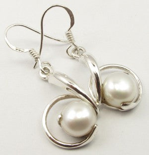 Cercei Argint 925 cu Perla FreshWater 3.6 cm lungime