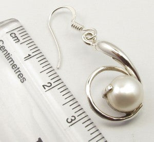 Cercei Argint 925 cu Perla FreshWater 3.6 cm lungime