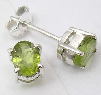 Cercei Argint 925 cu Peridot, 0.7 cm lungime