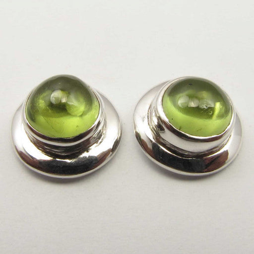 Cercei Argint 925 cu Peridot, 0.9 cm lungime