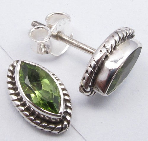 Cercei Argint 925 cu Peridot, 1,1 cm lungime