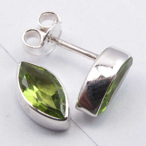 Cercei Argint 925 cu Peridot, 1.1 cm lungime