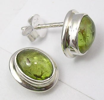 Cercei Argint 925 cu Peridot, 1.2 cm lungime